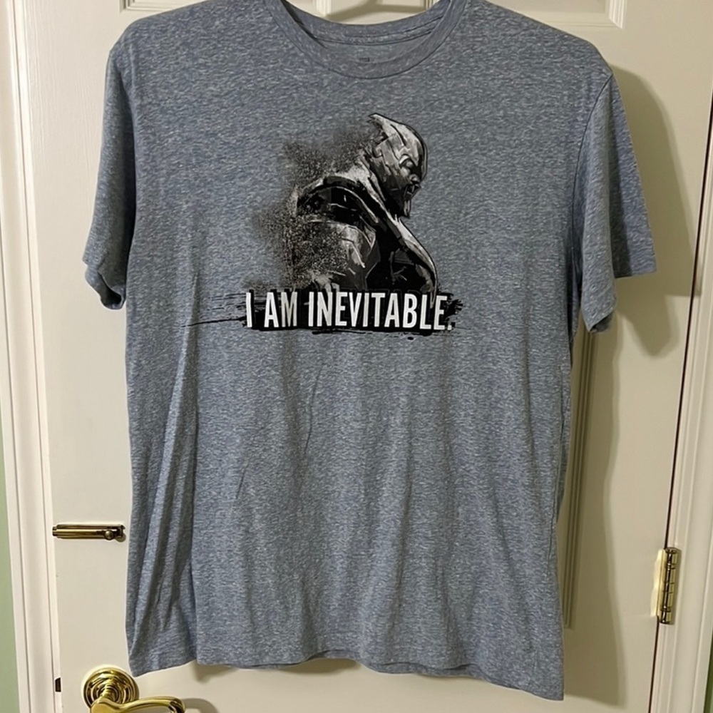 Marvel Gray I am Inevitable‎ Short Sleeve Tee